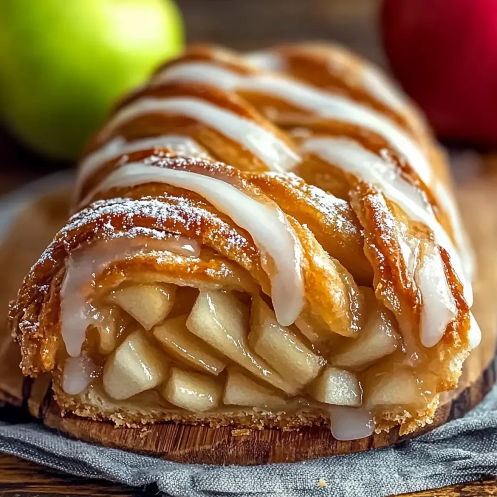 Cozy Apple Kringle with Vanilla Glaze