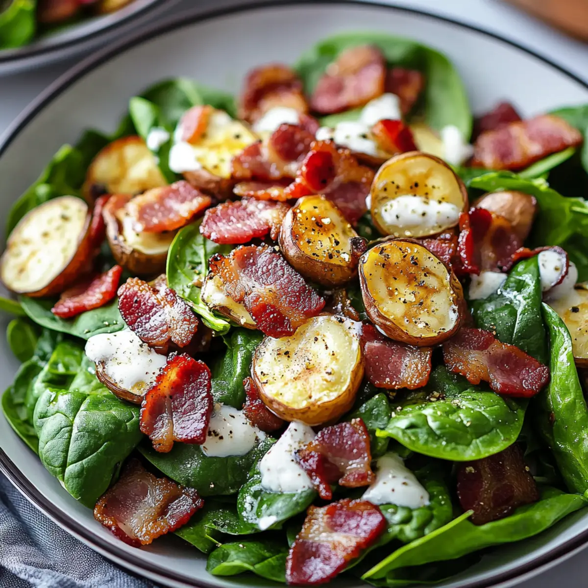 Spinach Salad with Warm Bacon Dressing