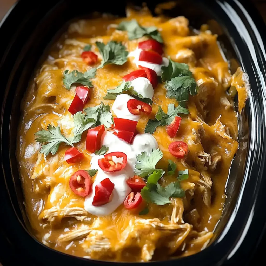 CrockPot Chicken Enchilada Casserole