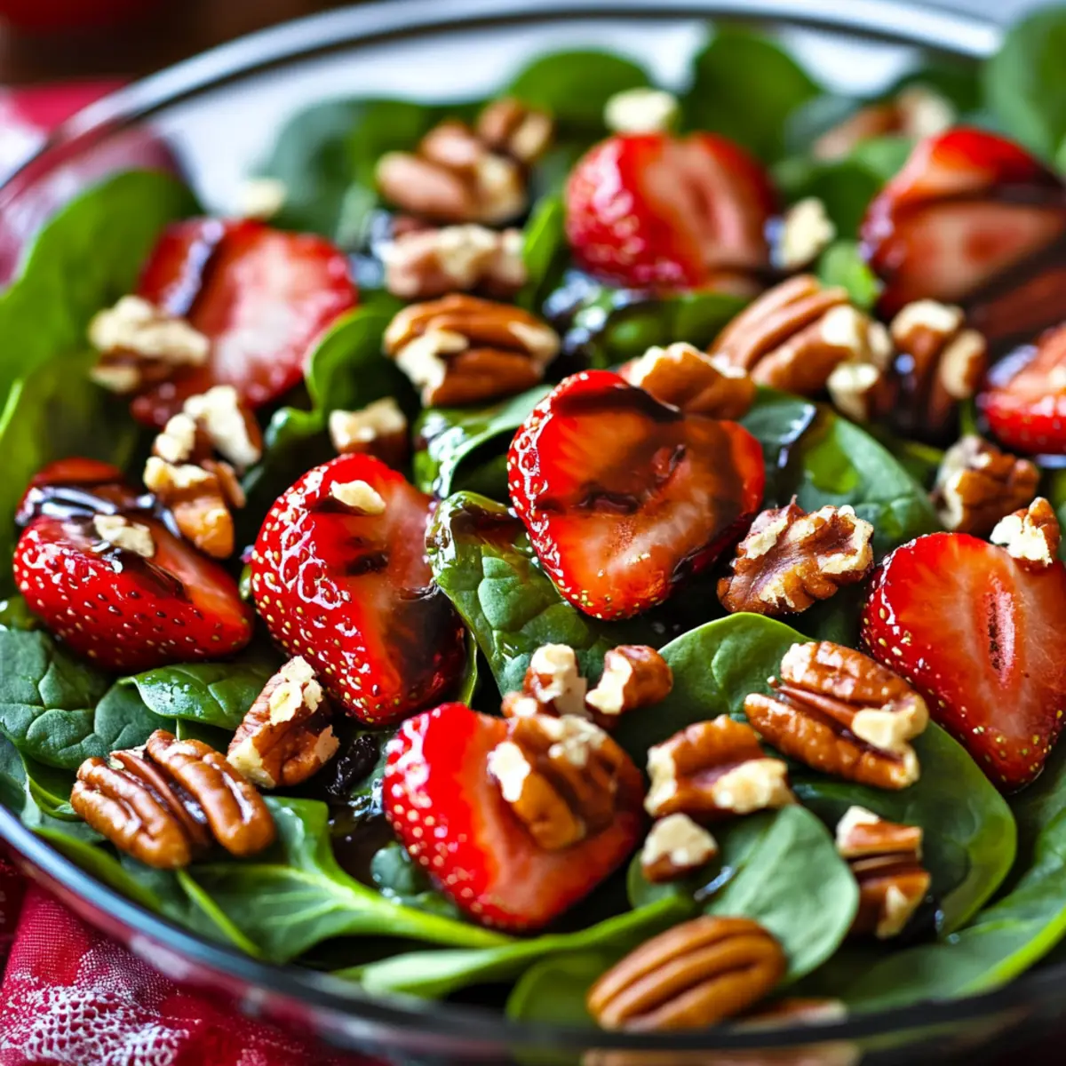 Spinach Strawberry Salad with Pecans and Balsamic Vinaigrette