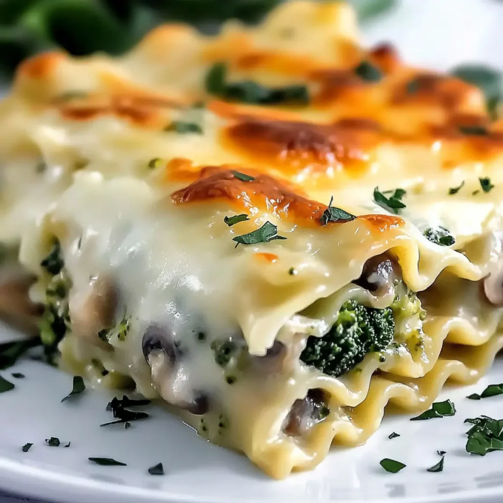 Mushroom, Broccoli, and Spinach Lasagna Roll-ups