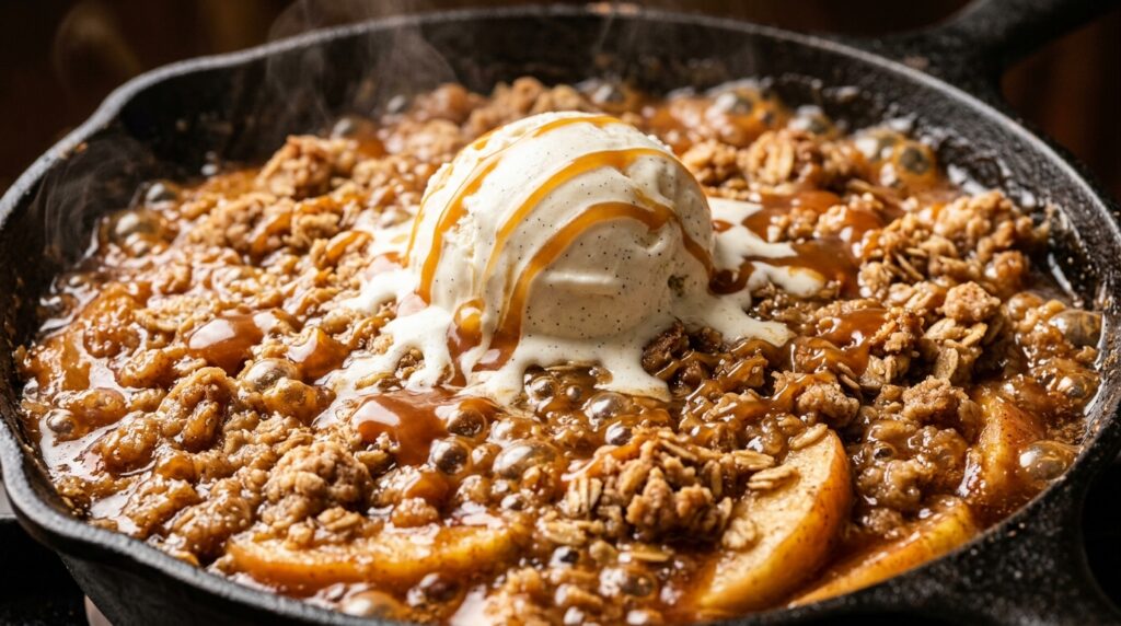 Caramel Apple Crisp Skillet Hero