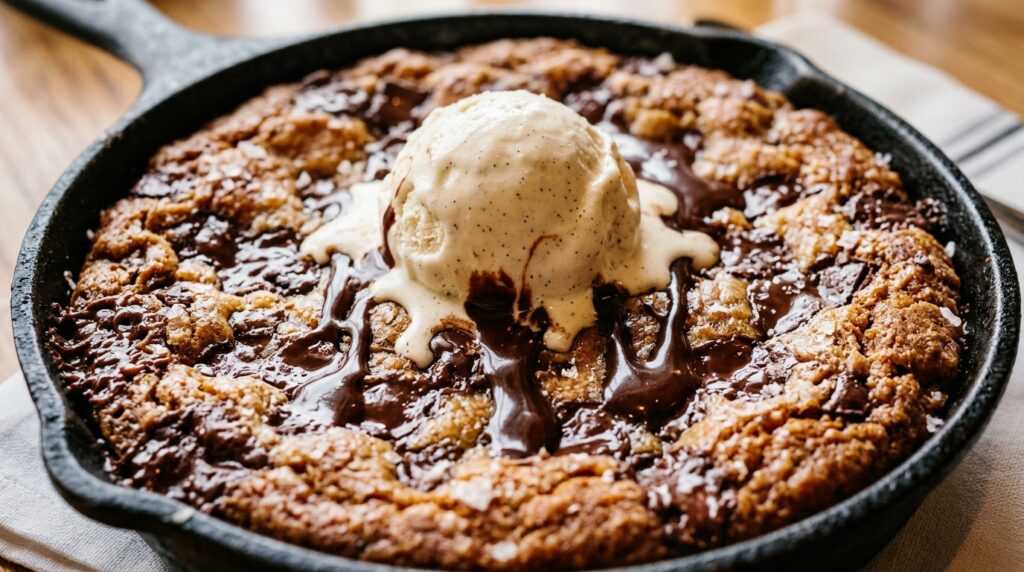 Brown Butter Chocolate Chip Skillet Cookie Hero